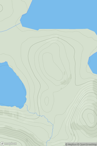 Thumbnail image for Meall nam Fiadh [Lochinver to Ullapool] showing contour plot for surrounding peak
